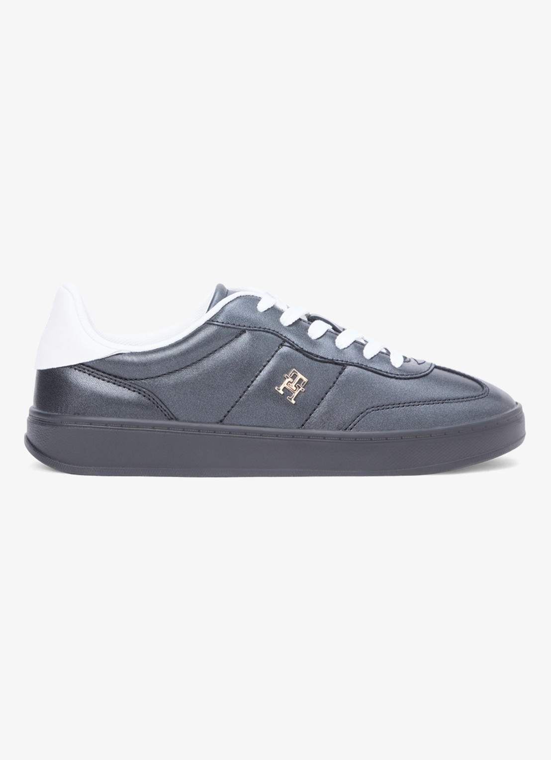 Tommy Hilfiger Heritage sneaker van leer met logo - detail 5 zwart
