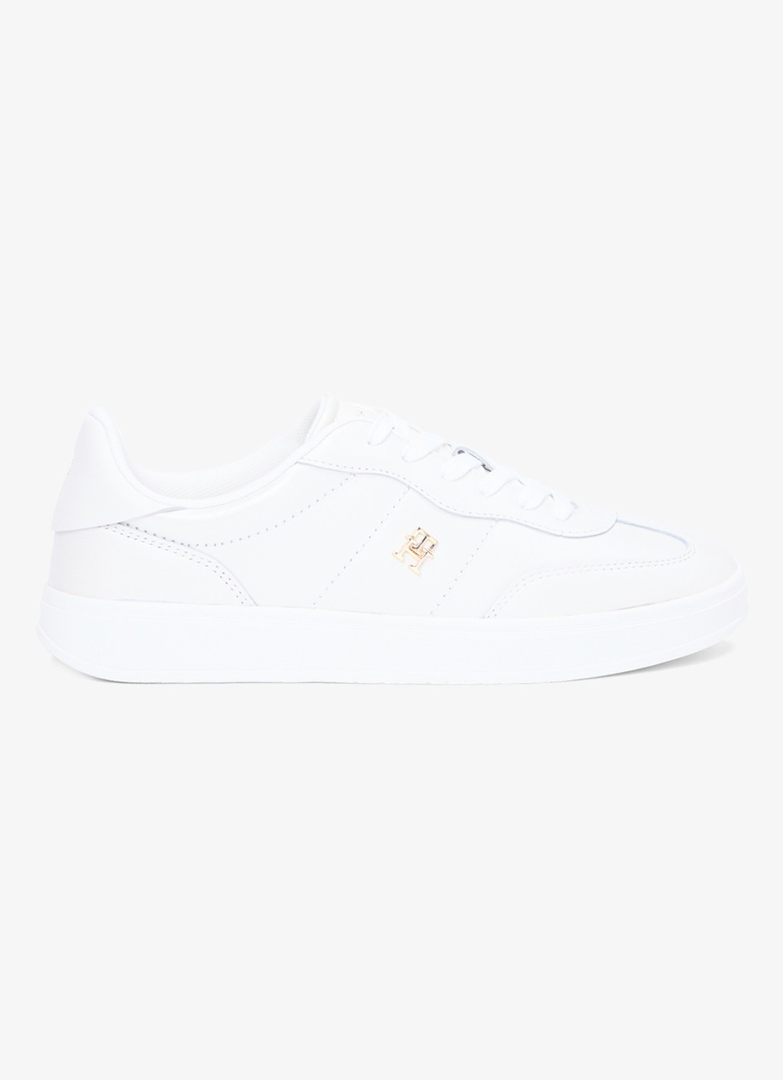 Tommy Hilfiger Heritage sneaker van leer met logo - detail 4 beige