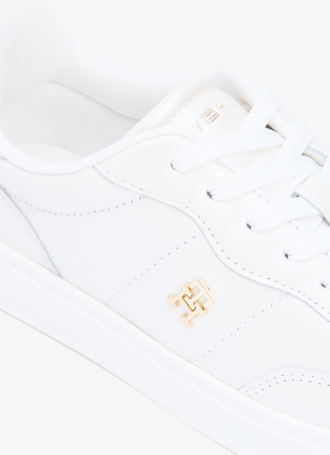 Tommy Hilfiger Heritage sneaker van leer met logo - detail 5 beige