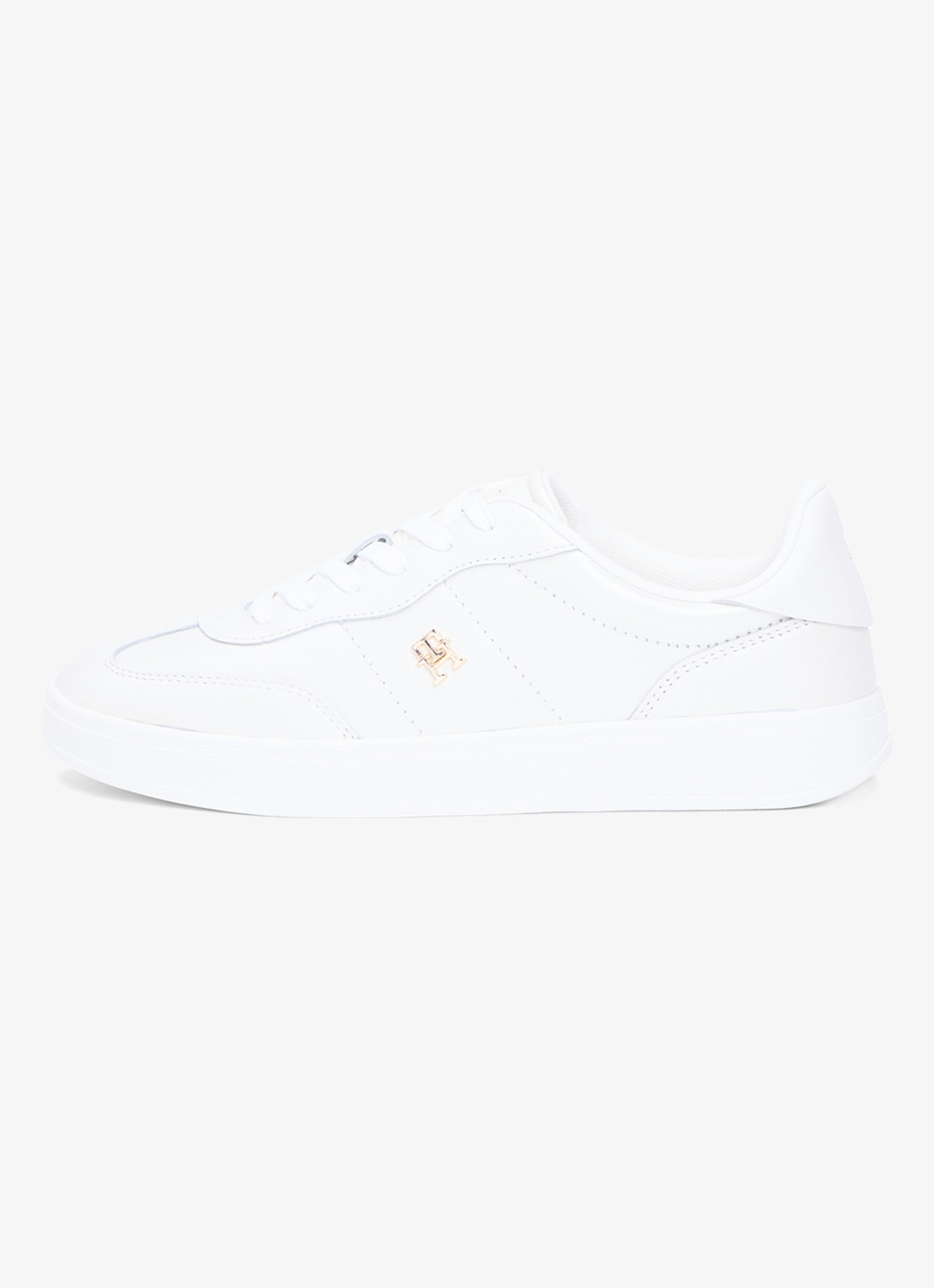 Tommy Hilfiger Heritage sneaker van leer met logo - voorkant 6 beige