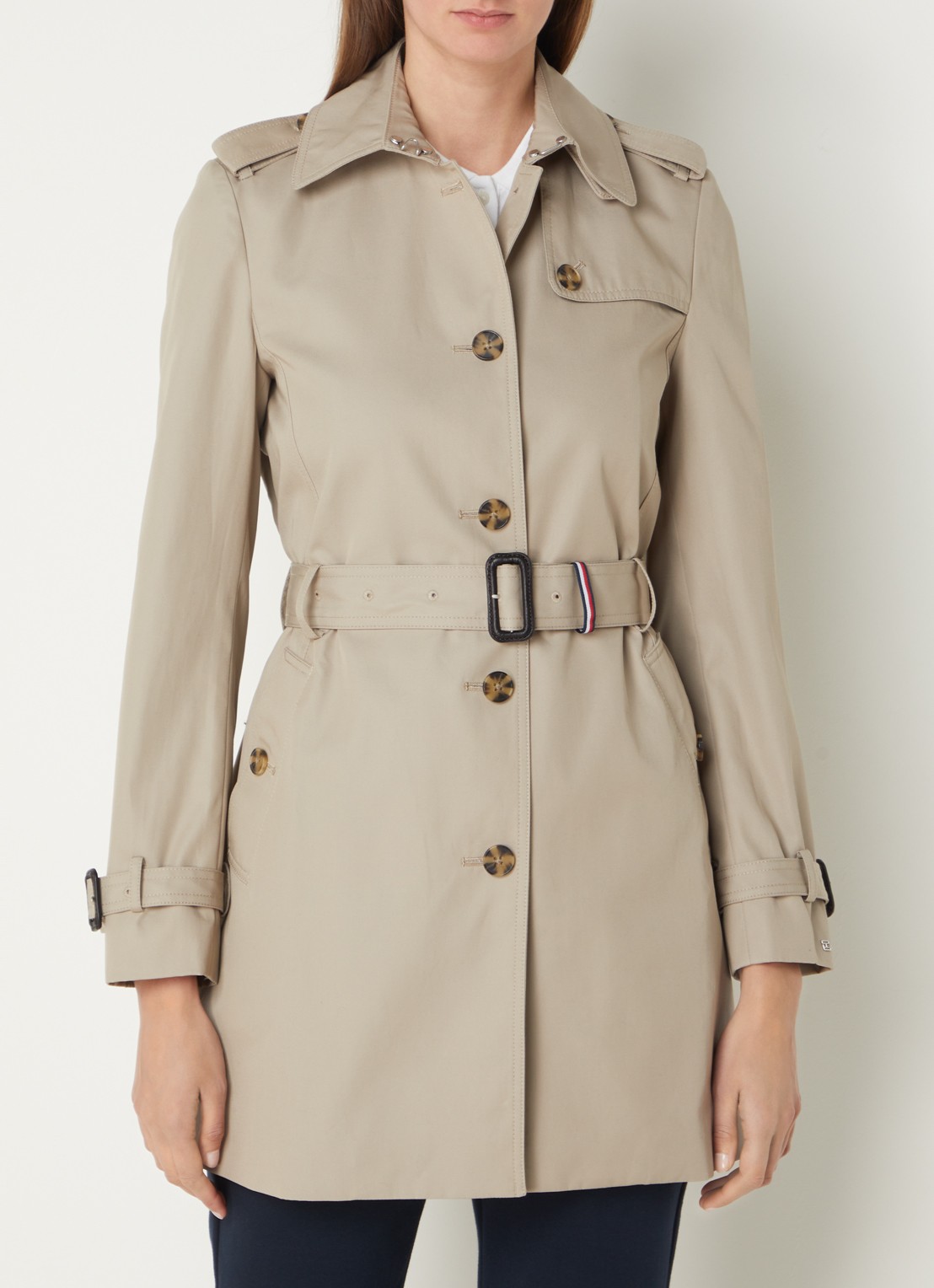 Tommy Hilfiger Heritage trenchcoat met ceintuur en steekzakken - detail 2 taupe