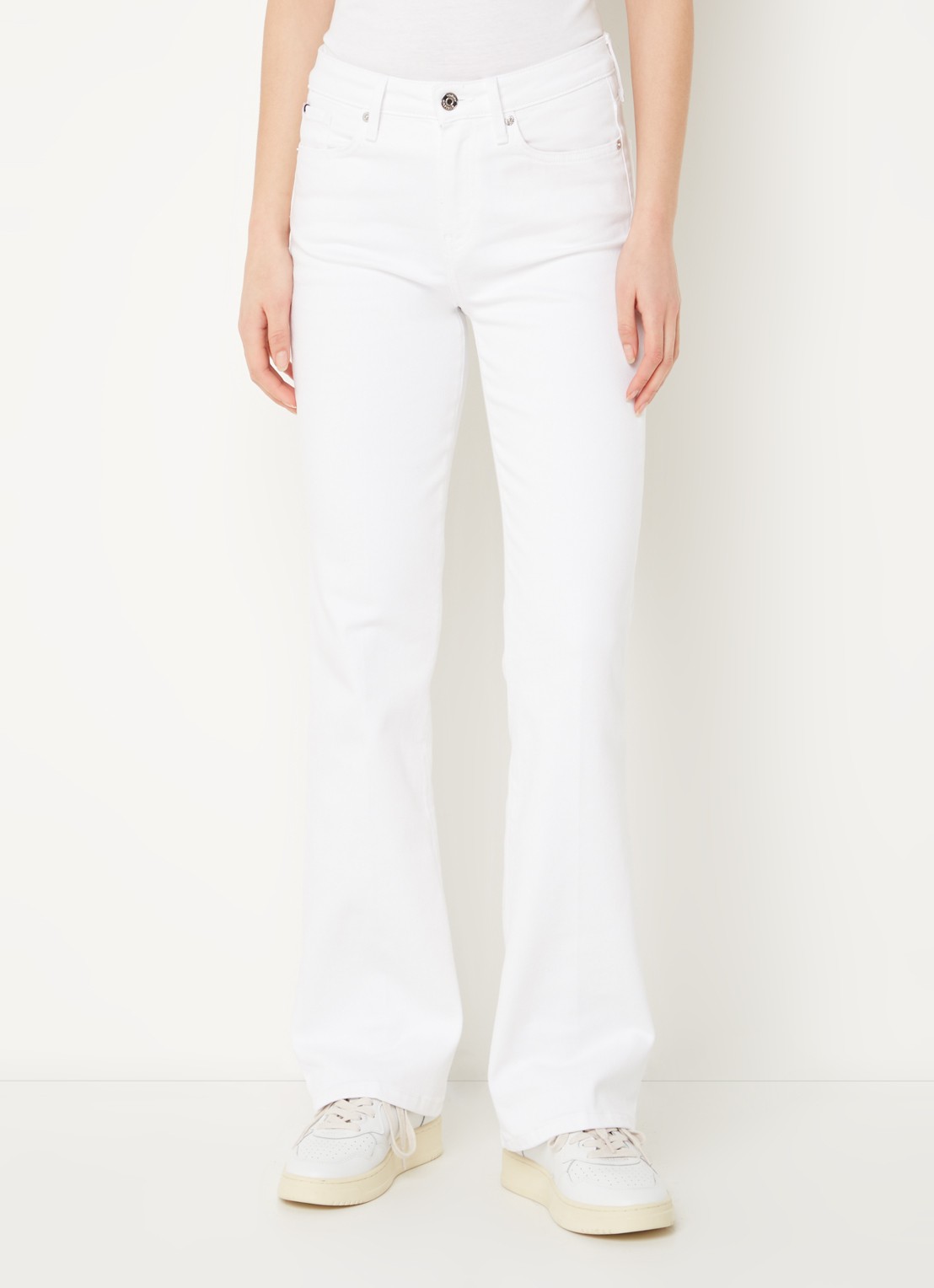 Tommy Hilfiger High waist flared jeans met gekleurde wassing  - detail wit