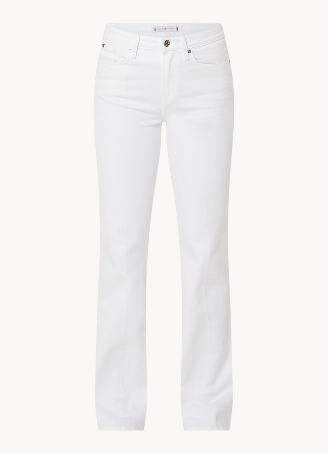 Tommy Hilfiger High waist flared jeans met gekleurde wassing  - voorkant 3 wit