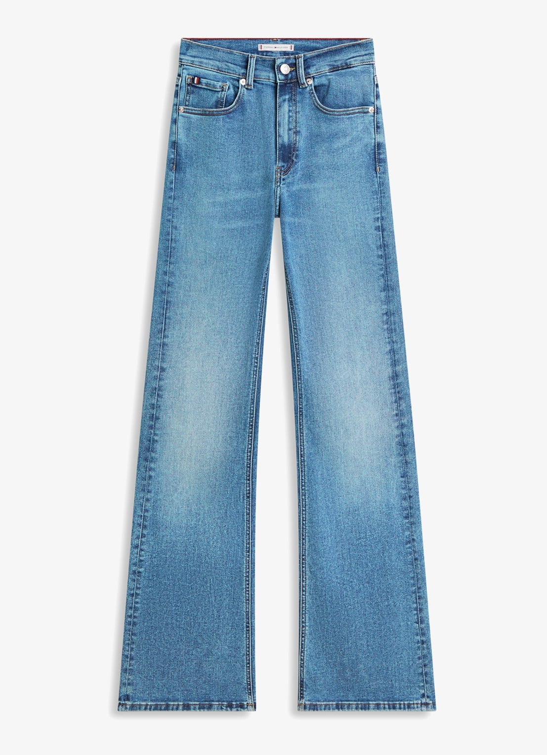 Tommy Hilfiger High waist flared jeans met medium wassing - voorkant 2 blauw
