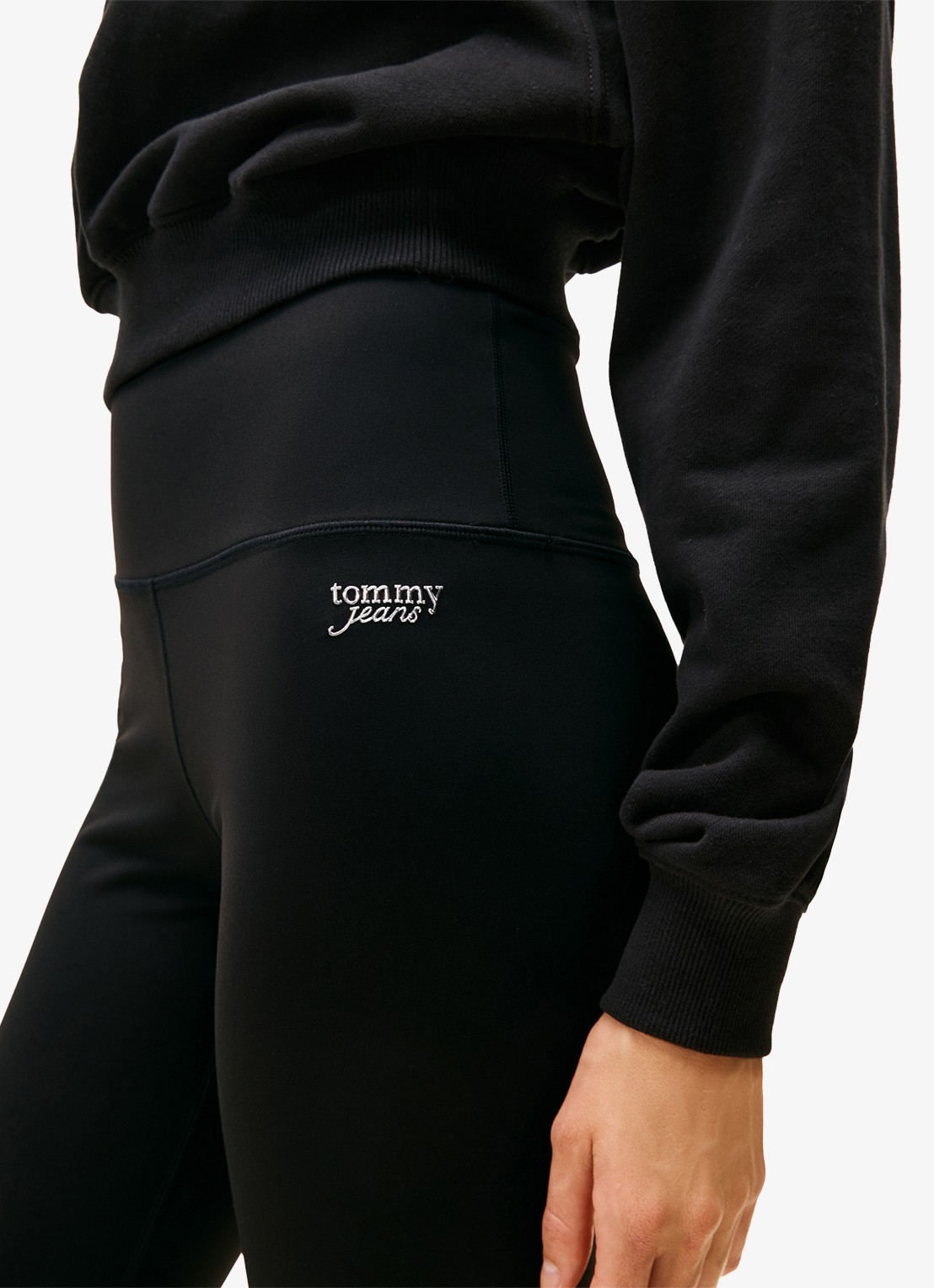 Tommy Hilfiger High waist legging met logo - detail 5 zwart