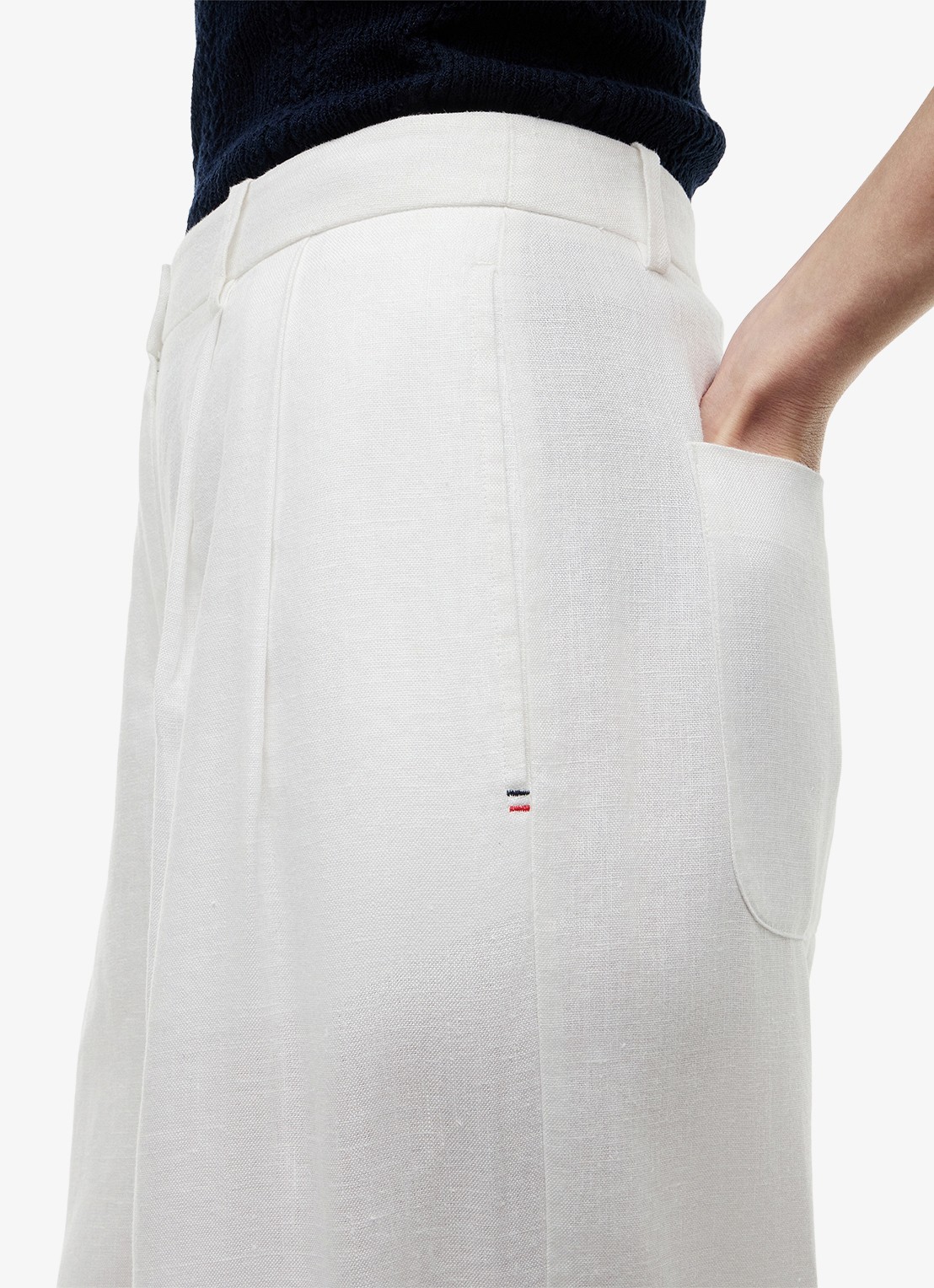 Tommy Hilfiger High waist loose fit pantalon met steekzakken - detail 4 wit