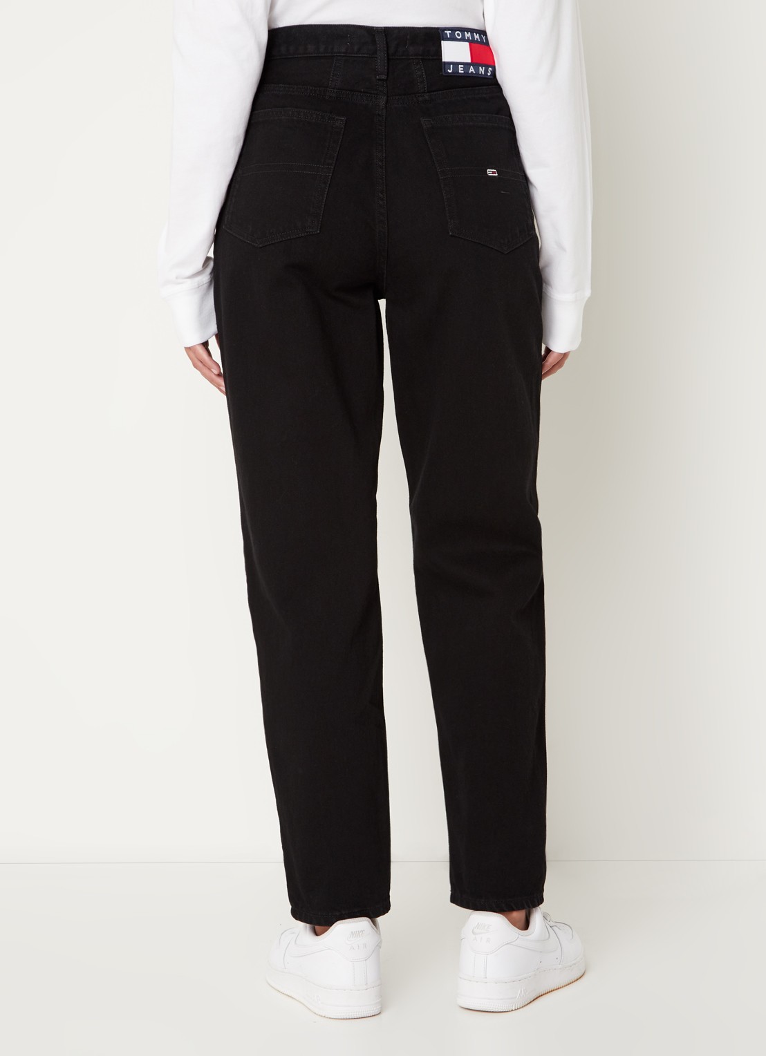 Tommy Hilfiger  High waist mom jeans met gekleurde wassing - achterkant 5 zwart