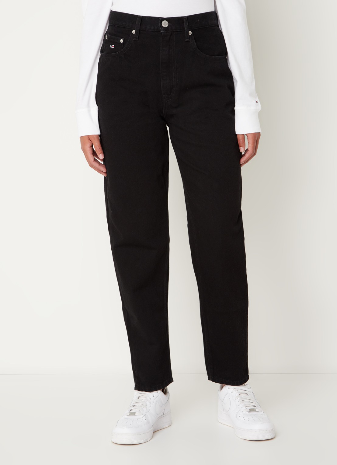 Tommy Hilfiger  High waist mom jeans met gekleurde wassing - detail 3 zwart