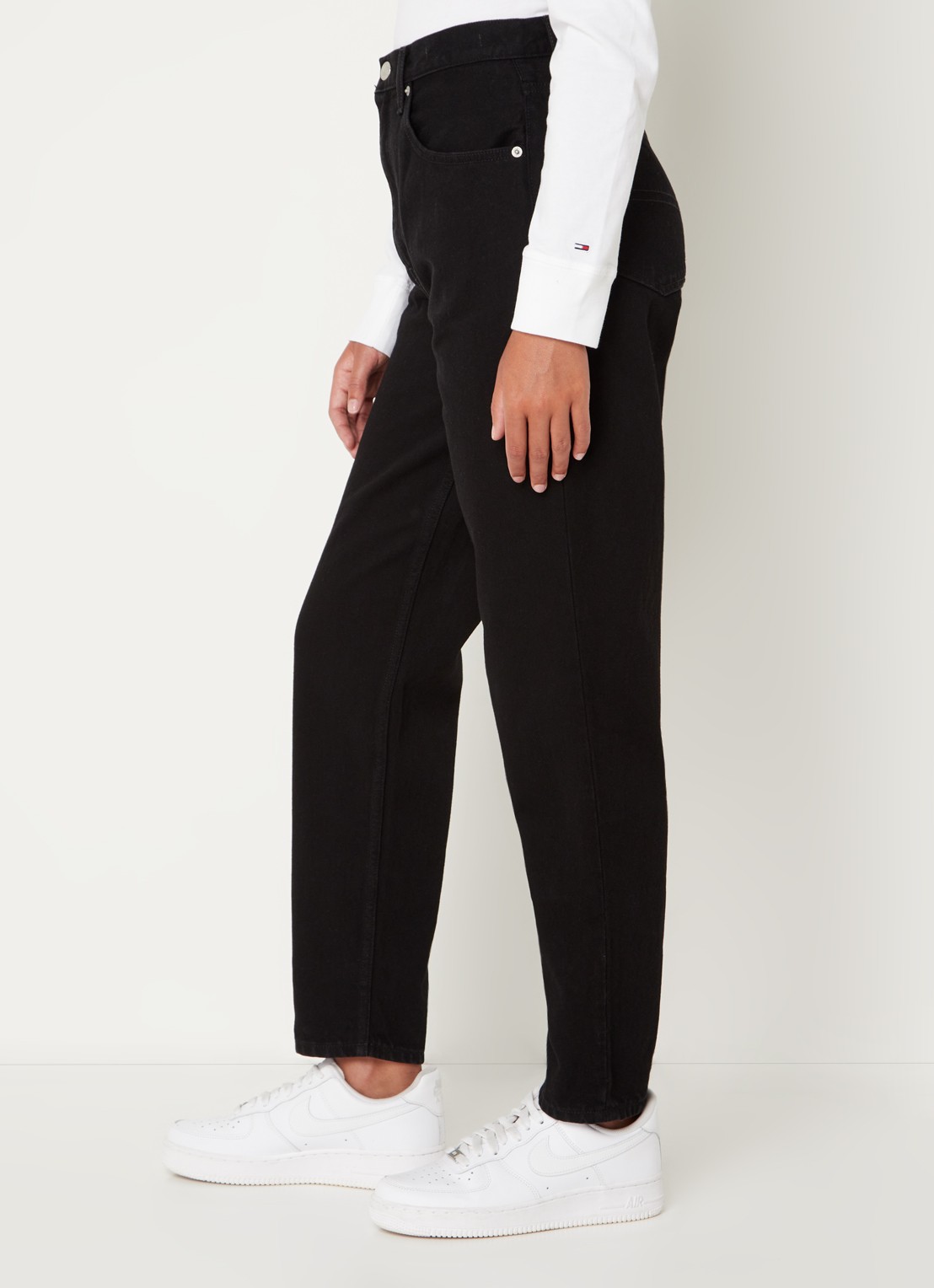 Tommy Hilfiger  High waist mom jeans met gekleurde wassing - detail 4 zwart