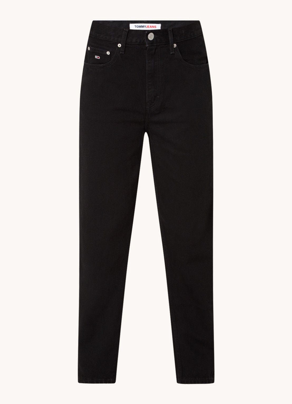 Tommy Hilfiger  High waist mom jeans met gekleurde wassing - voorkant zwart