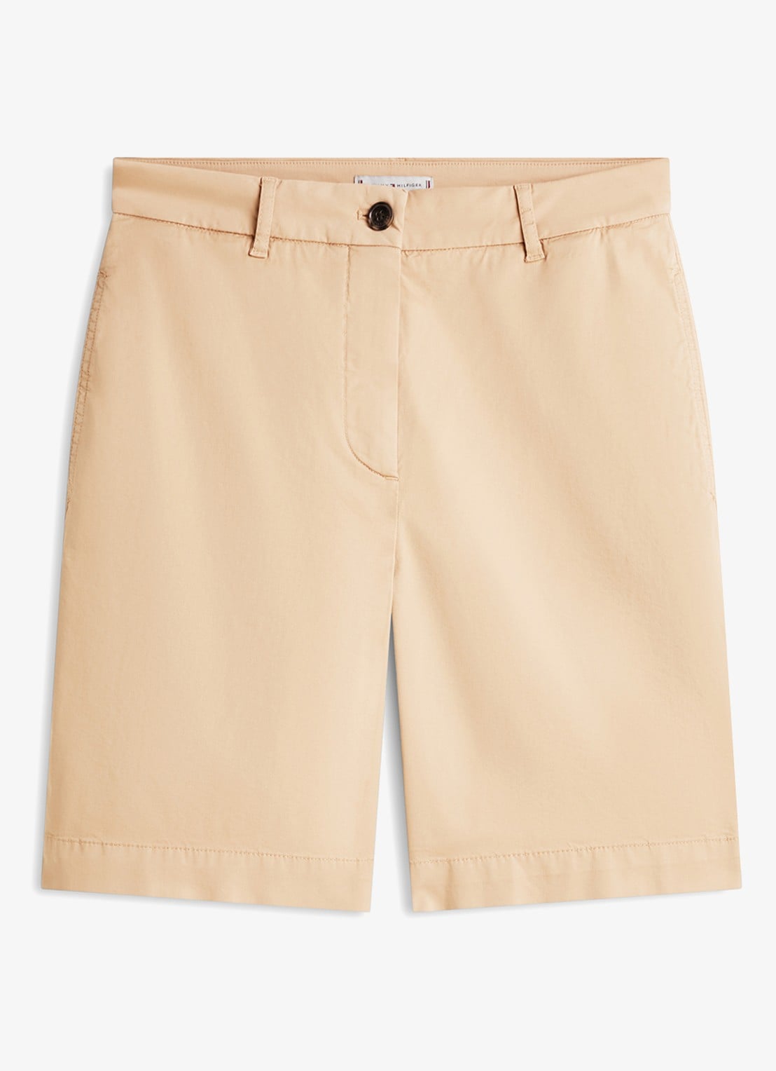 Tommy Hilfiger High waist regular fit korte chino - voorkant 4 beige
