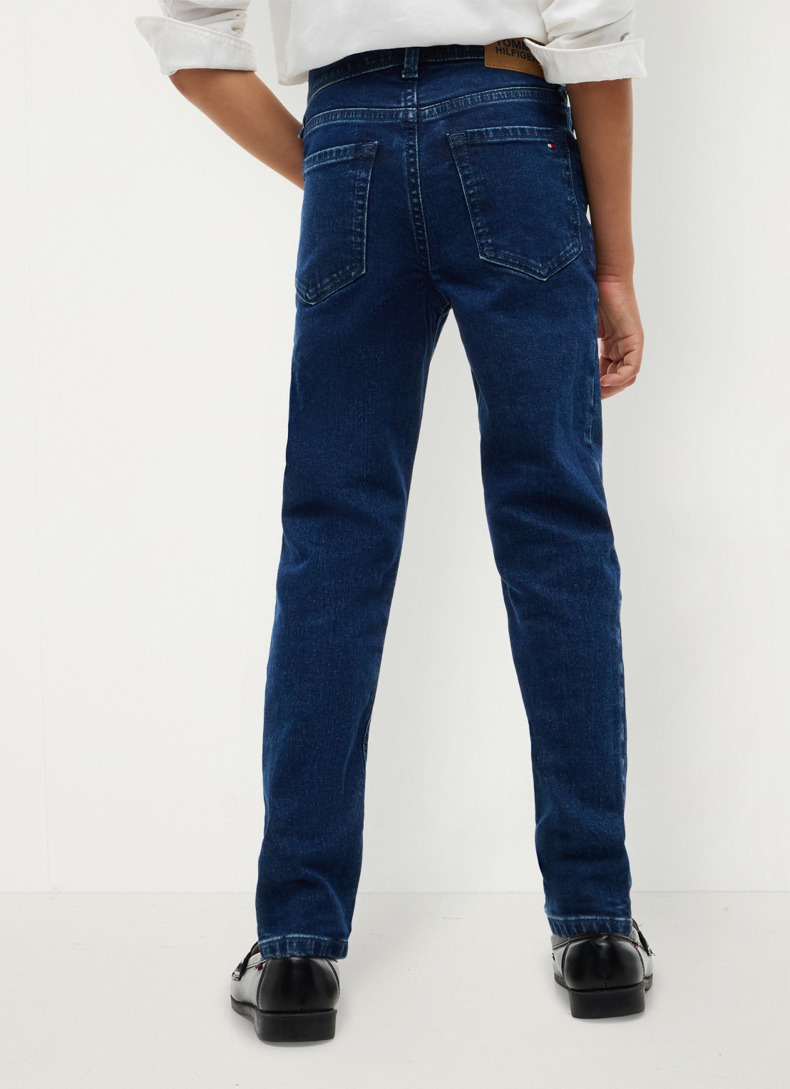 Tommy Hilfiger High waist slim fit jeans met donkere wassing  - achterkant 6 indigo