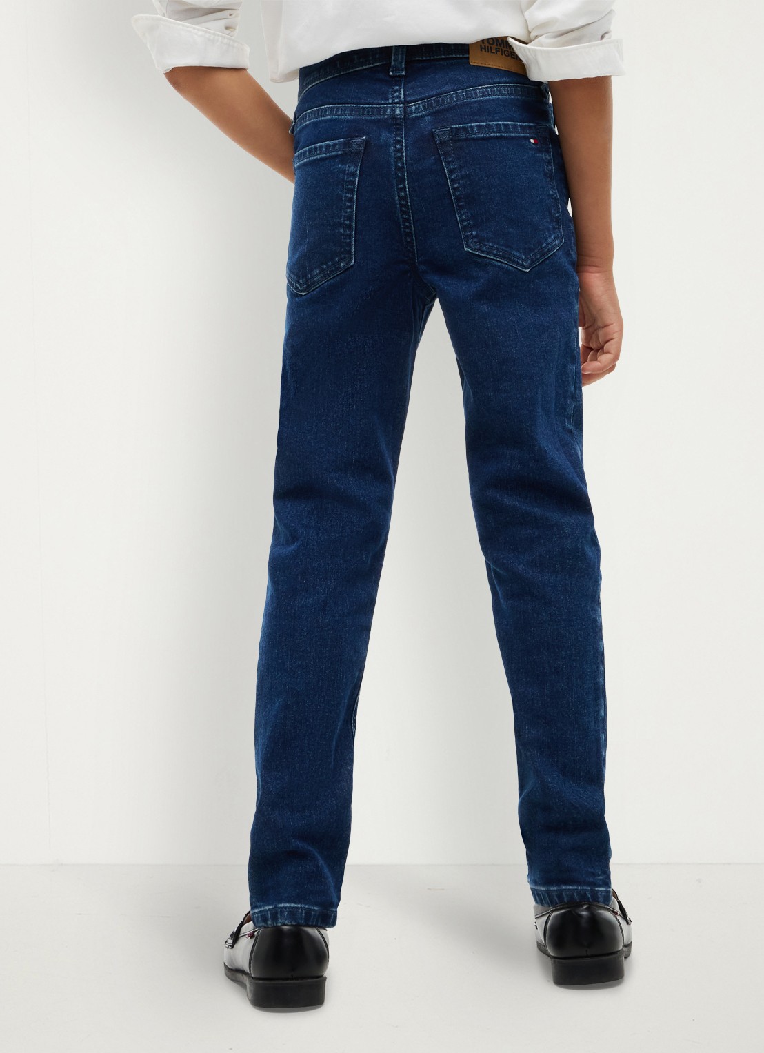 Tommy Hilfiger High waist slim fit jeans met donkere wassing  - achterkant 7 indigo