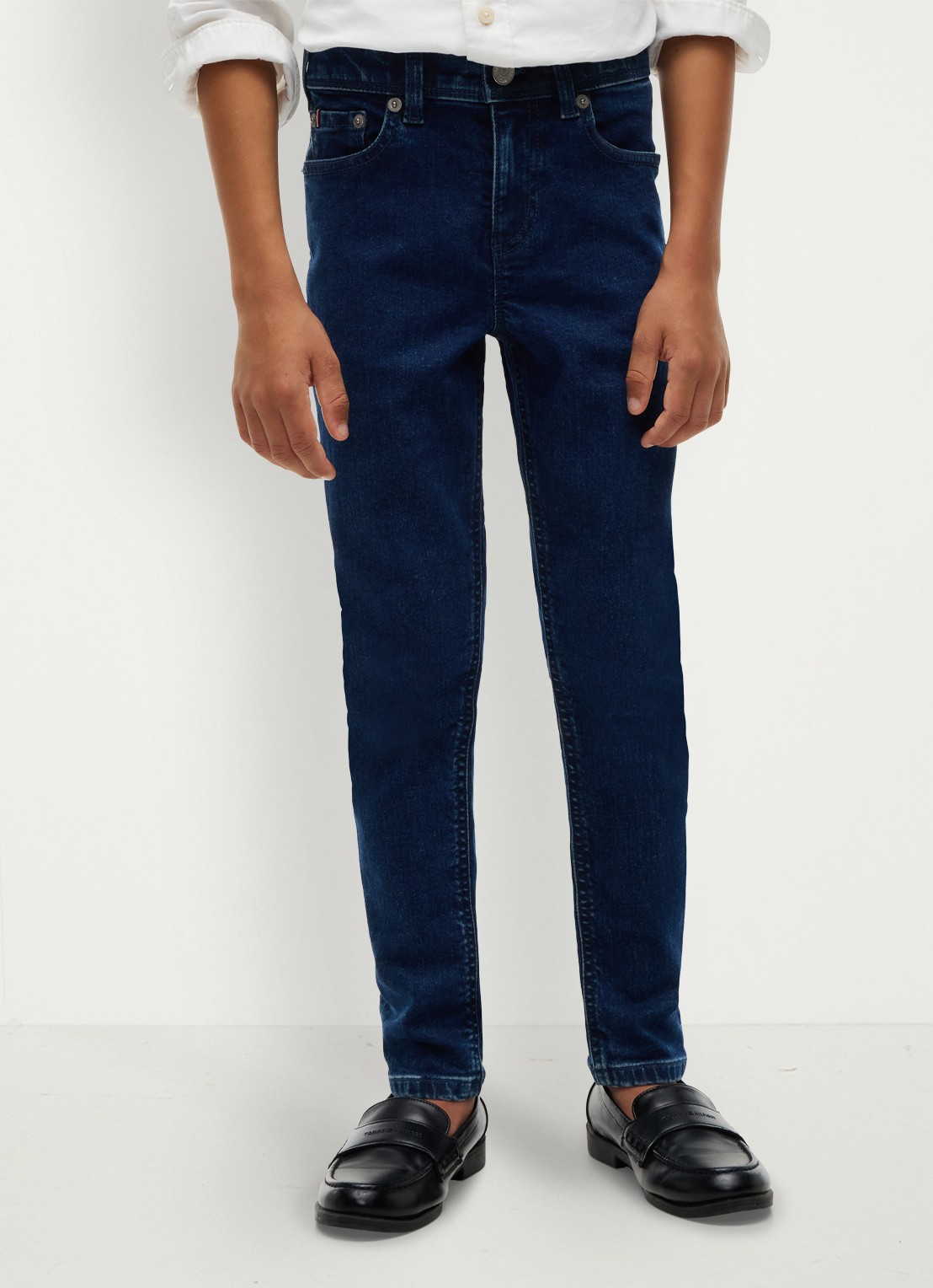 Tommy Hilfiger High waist slim fit jeans met donkere wassing  - detail 4 indigo
