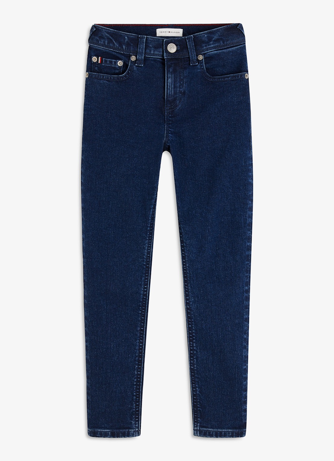 Tommy Hilfiger High waist slim fit jeans met donkere wassing  - voorkant 10 indigo