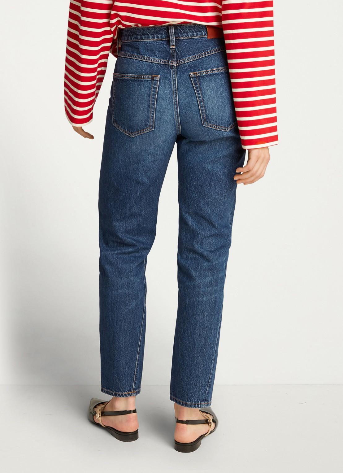 Tommy Hilfiger High waist straight leg jeans met steekzakken - achterkant 5 indigo