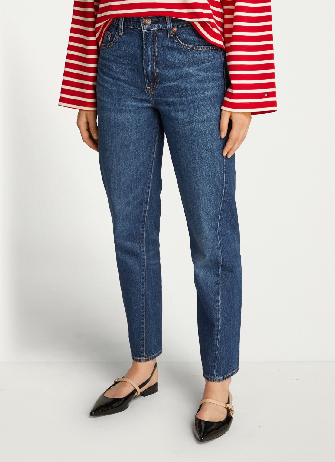 Tommy Hilfiger High waist straight leg jeans met steekzakken - detail 3 indigo