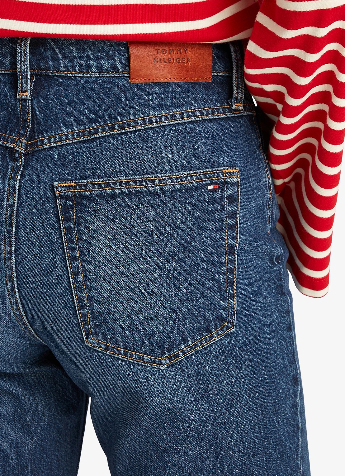 Tommy Hilfiger High waist straight leg jeans met steekzakken - detail 4 indigo