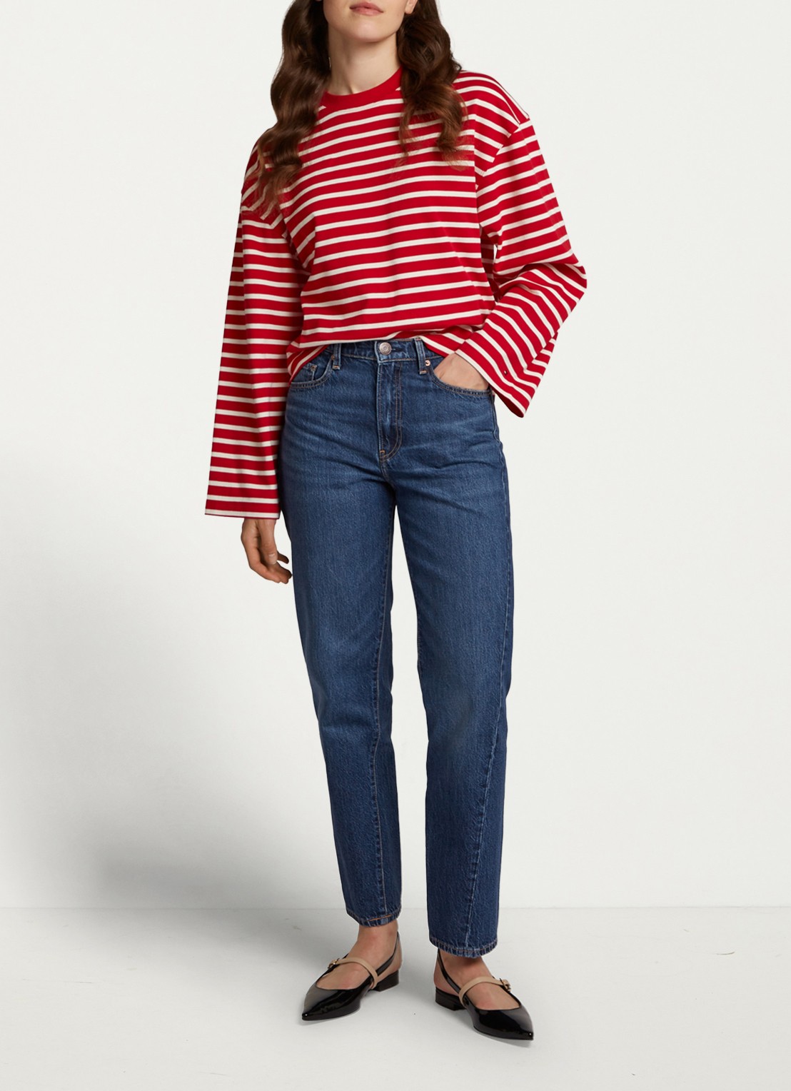 Tommy Hilfiger High waist straight leg jeans met steekzakken - voorkant 2 indigo