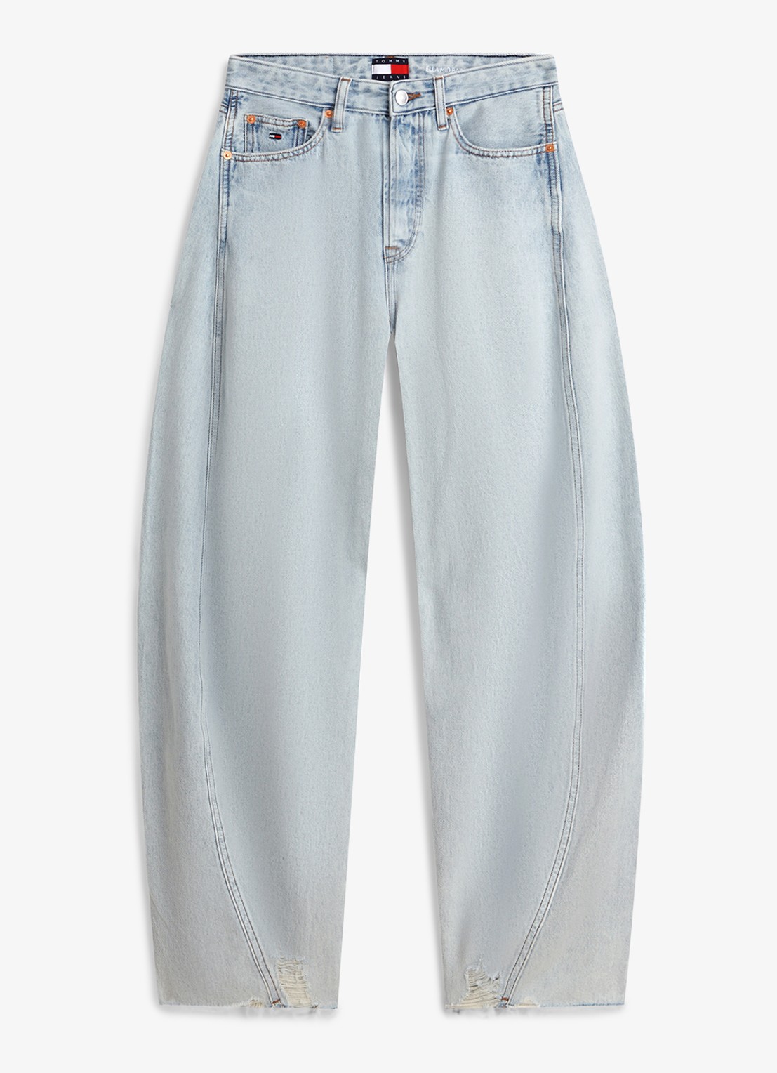 Tommy Hilfiger High waist wide fit jeans met lichte wassing - voorkant 3 lichtblauw