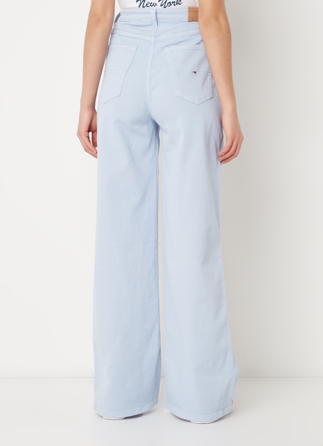 Tommy Hilfiger High waist wide leg jeans met gekleurde wassing - achterkant 5 lichtblauw