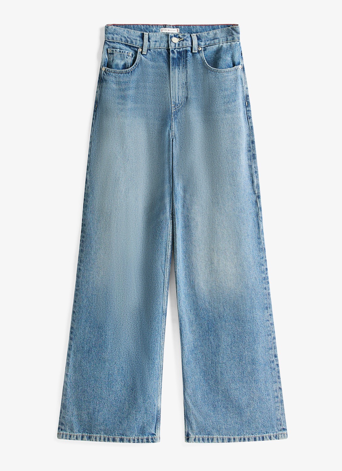 Tommy Hilfiger High waist wide leg jeans  met steekzakken - voorkant 3 indigo