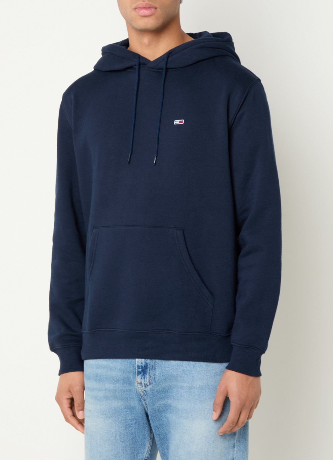 Tommy Hilfiger Hoodie met gemêleerd dessin en logoborduring - detail 2 donkerblauw