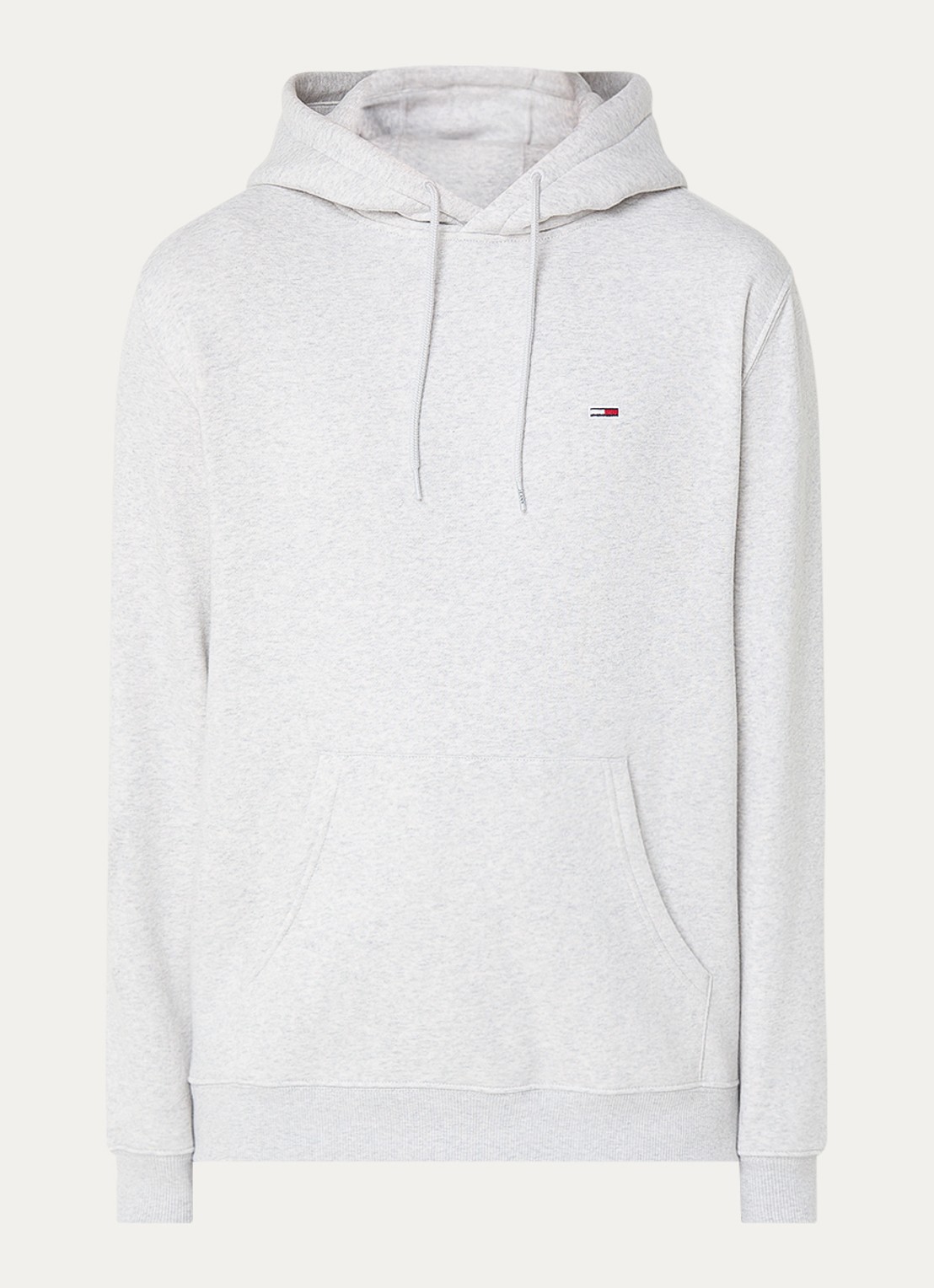 Tommy Hilfiger Hoodie met gemêleerd dessin en logoborduring - voorkant 3 grijsmele