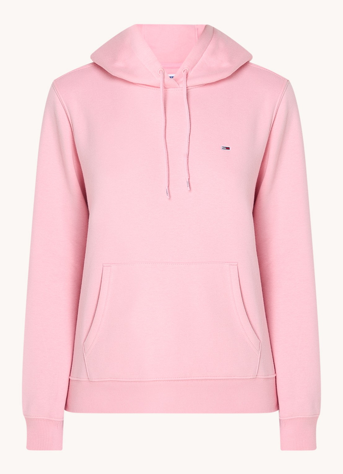 Tommy Hilfiger Hoodie met kangoeroezak en logo - voorkant 4 roze