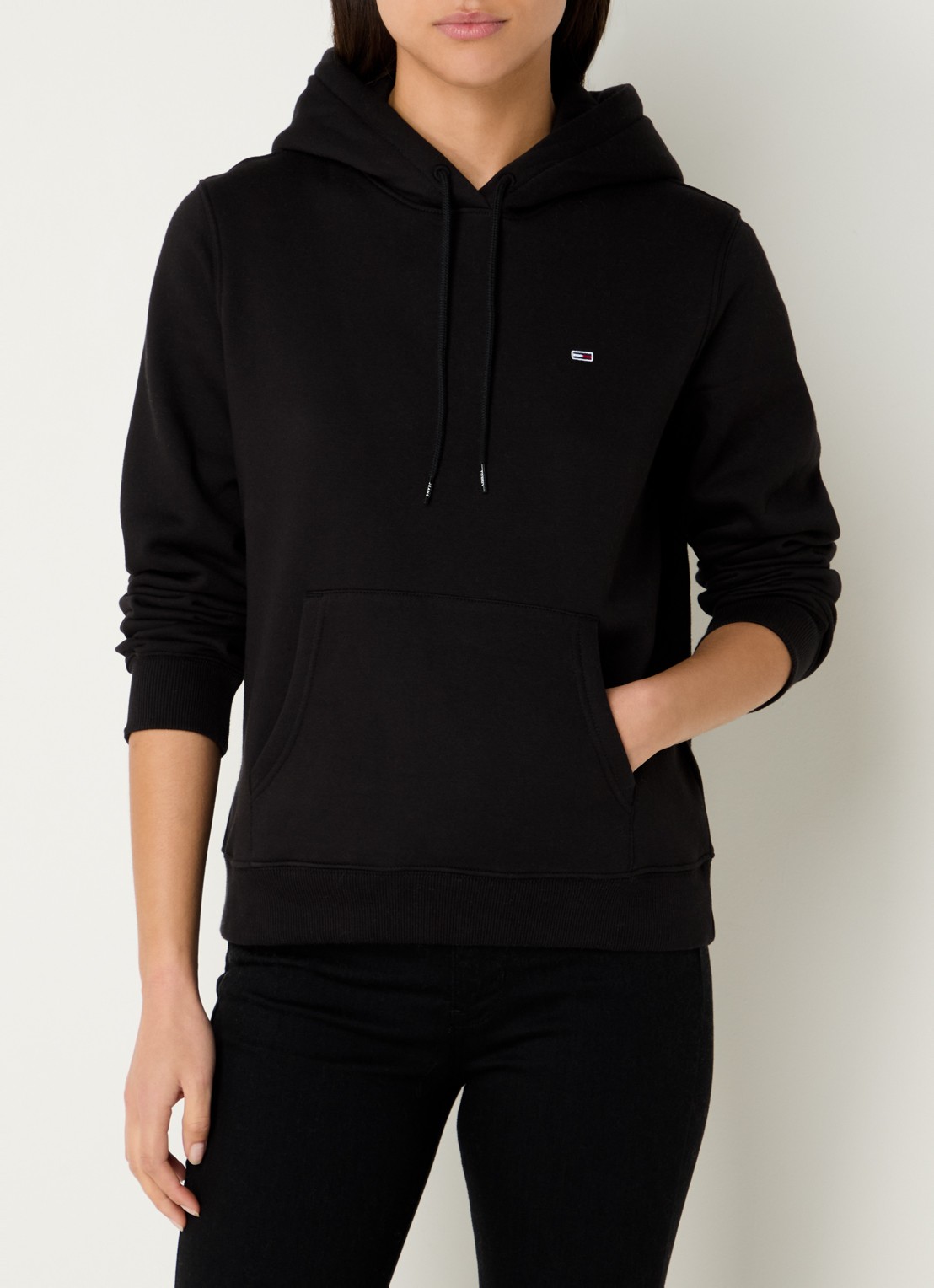 Tommy Hilfiger Hoodie met kangoeroezak en logo - detail 3 zwart