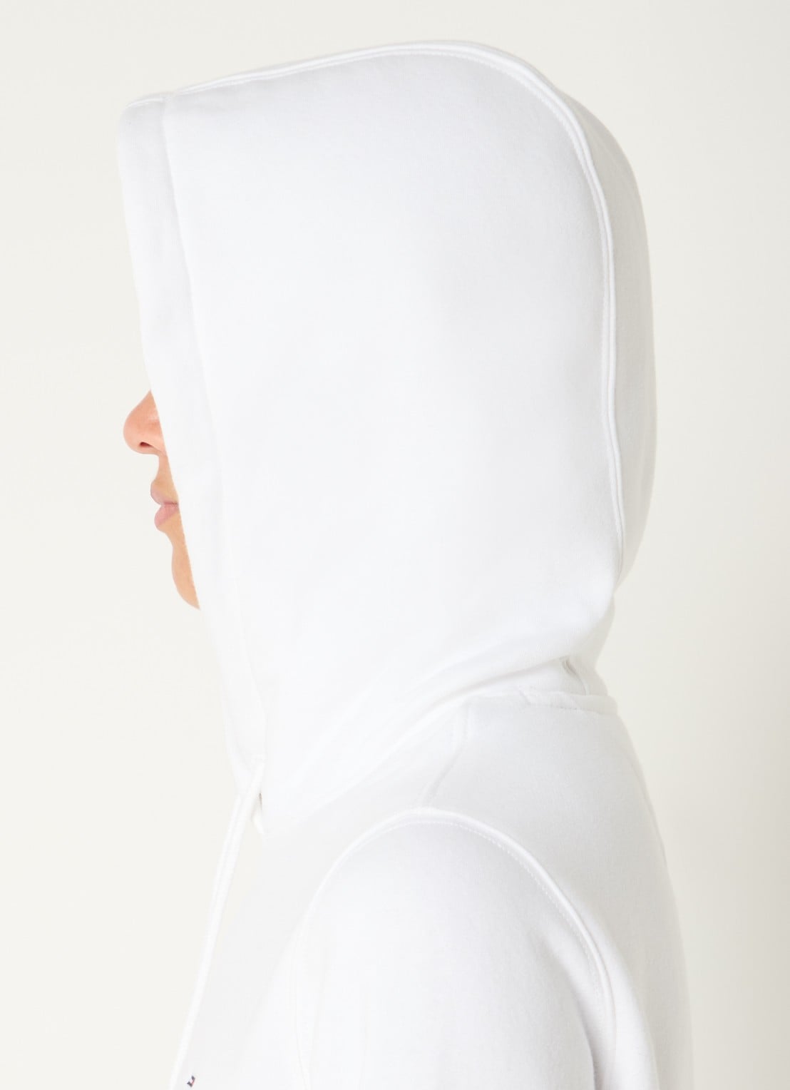 Tommy Hilfiger Hoodie met kangoeroezak en logo - detail 4 gebroken wit