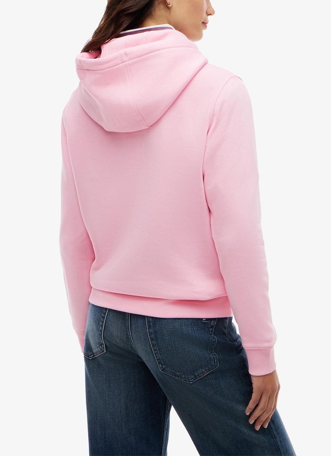 Tommy Hilfiger Hoodie met kangoeroezak en logo - achterkant 10 roze