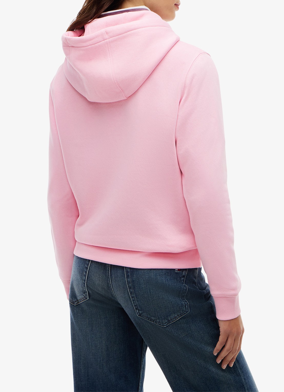 Tommy Hilfiger Hoodie met kangoeroezak en logo - achterkant 3 pink sugar-tpf / roze
