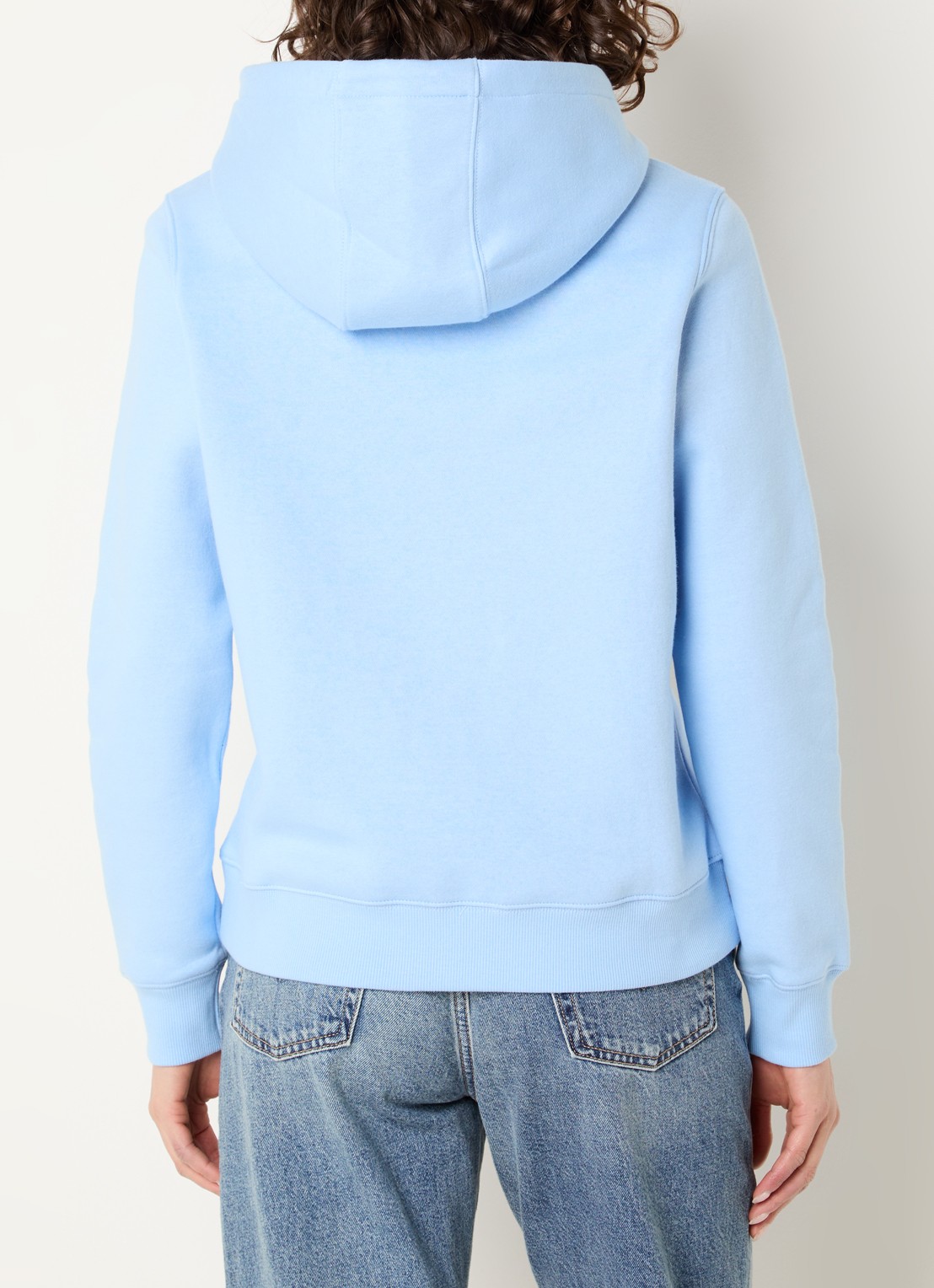 Tommy Hilfiger Hoodie met kangoeroezak en logo - achterkant lichtblauw