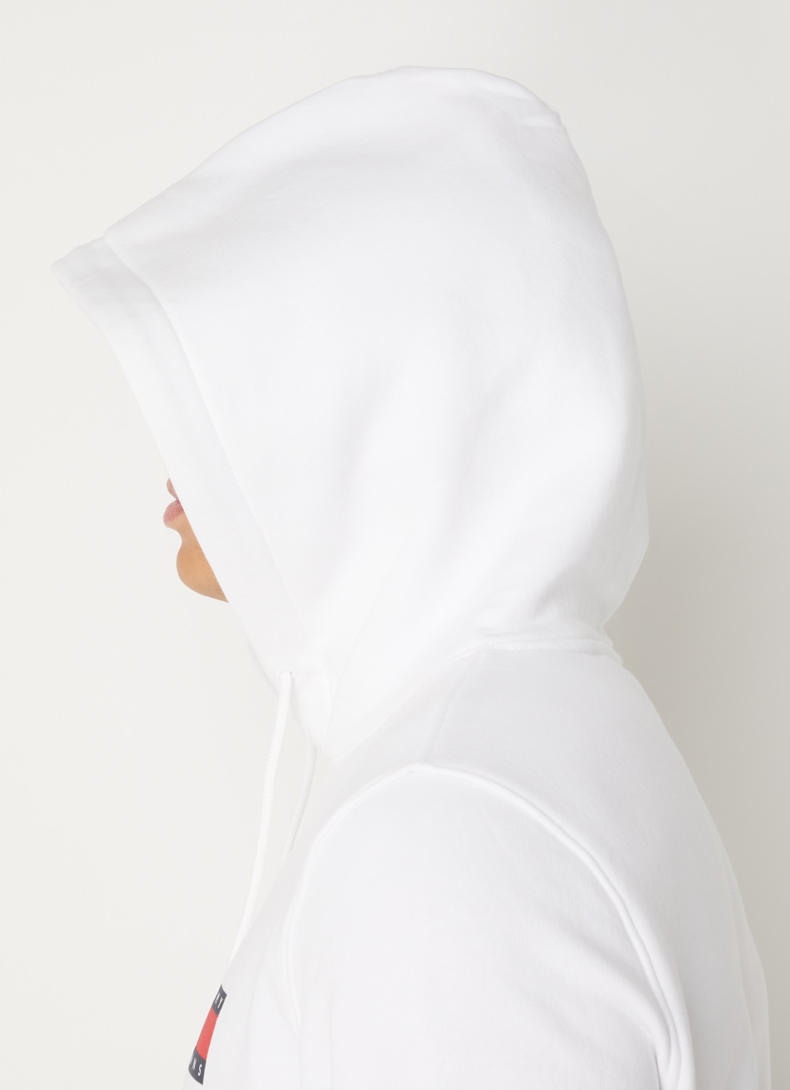 Tommy Hilfiger Hoodie met kangoeroezak en logo - detail 5 wit