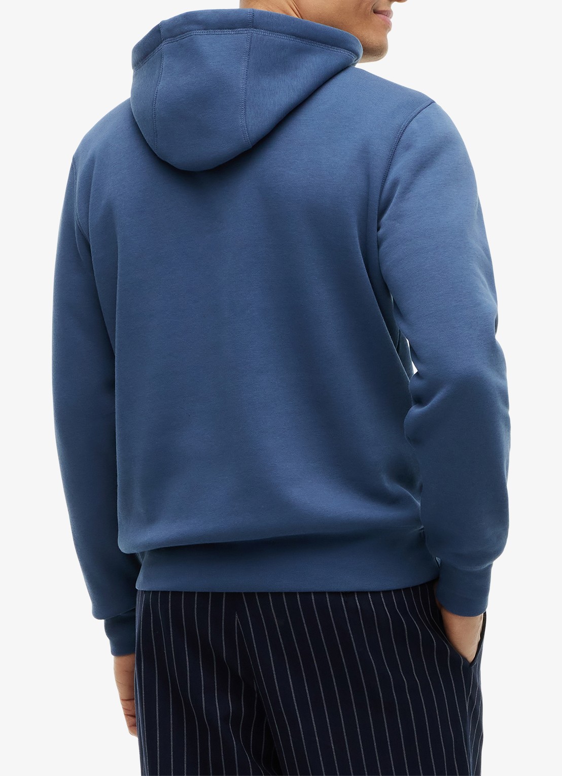 Tommy Hilfiger Hoodie met kangoeroezak en logoborduring - achterkant 3 aegean sea-dbz