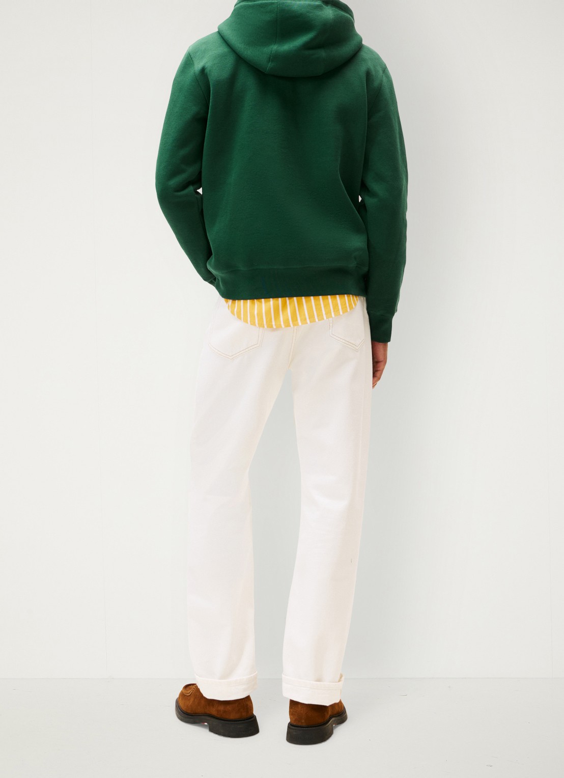 Tommy Hilfiger Hoodie met kangoeroezak en logoborduring - achterkant ornamental green-l6k