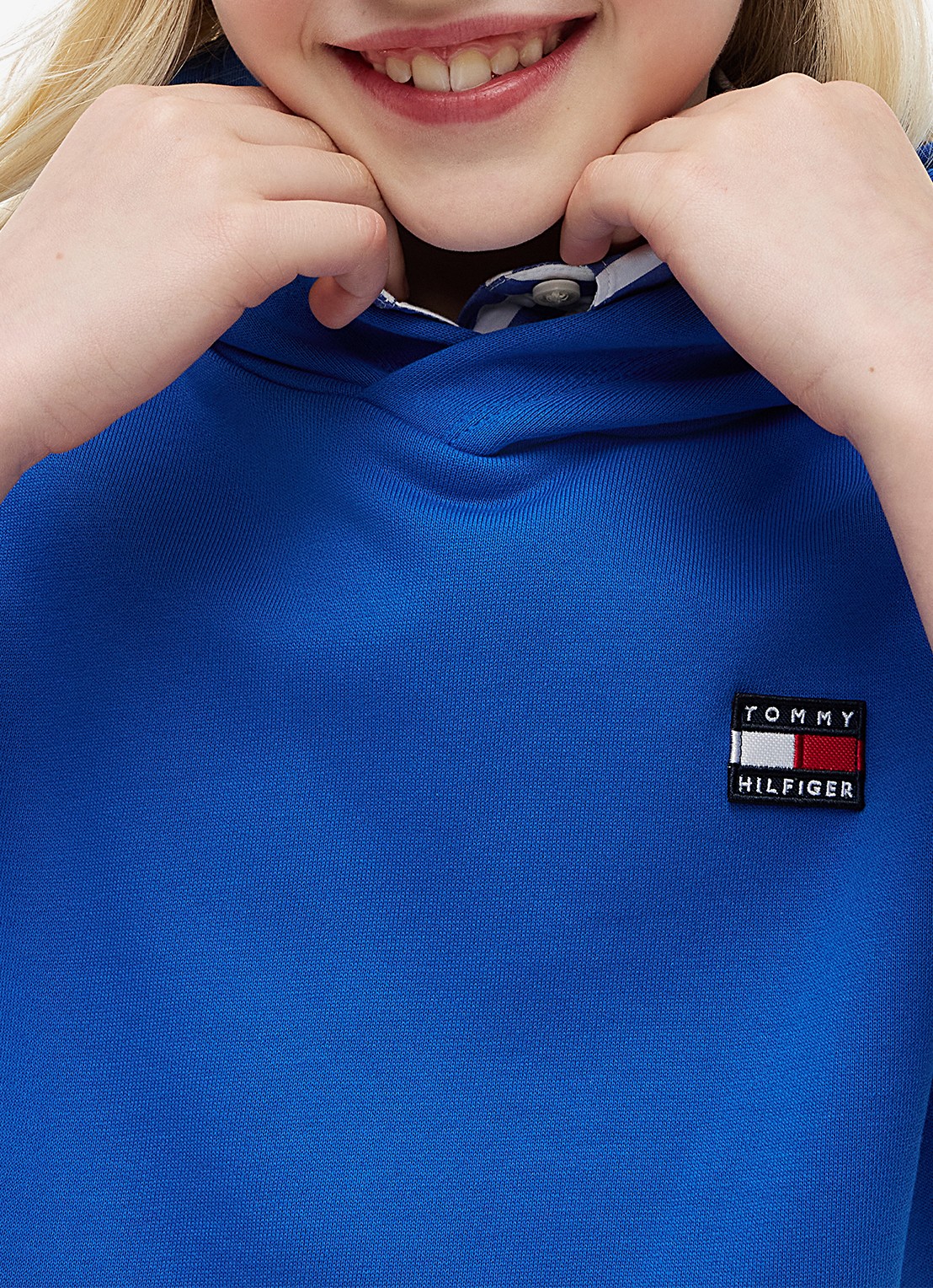 Tommy Hilfiger Hoodie met kangoeroezak  - detail 4 blauw