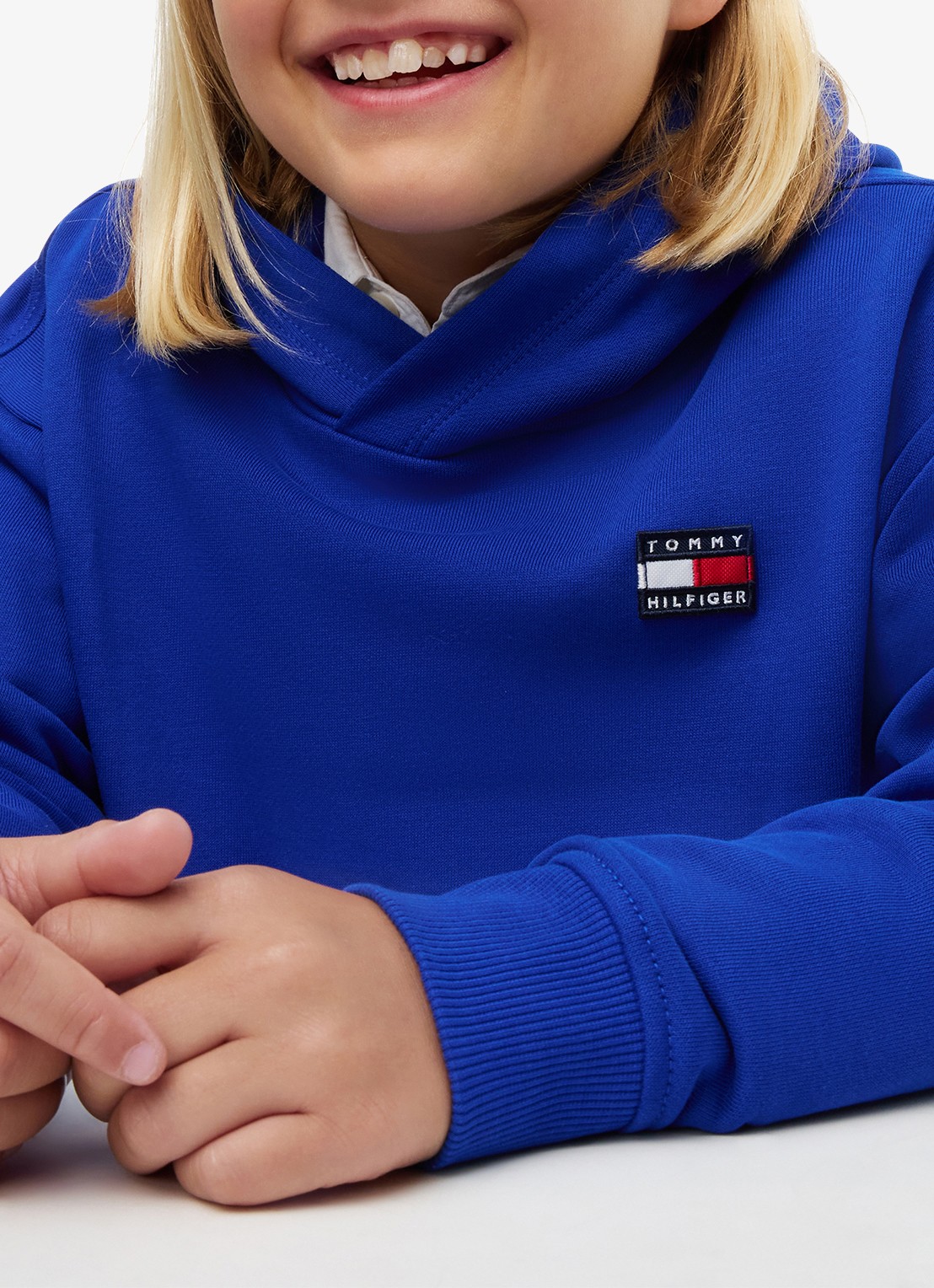 Tommy Hilfiger Hoodie met kangoeroezak  - detail 3 kobaltblauw