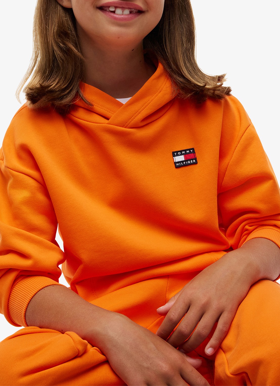 Tommy Hilfiger Hoodie met kangoeroezak  - detail 5 oranje