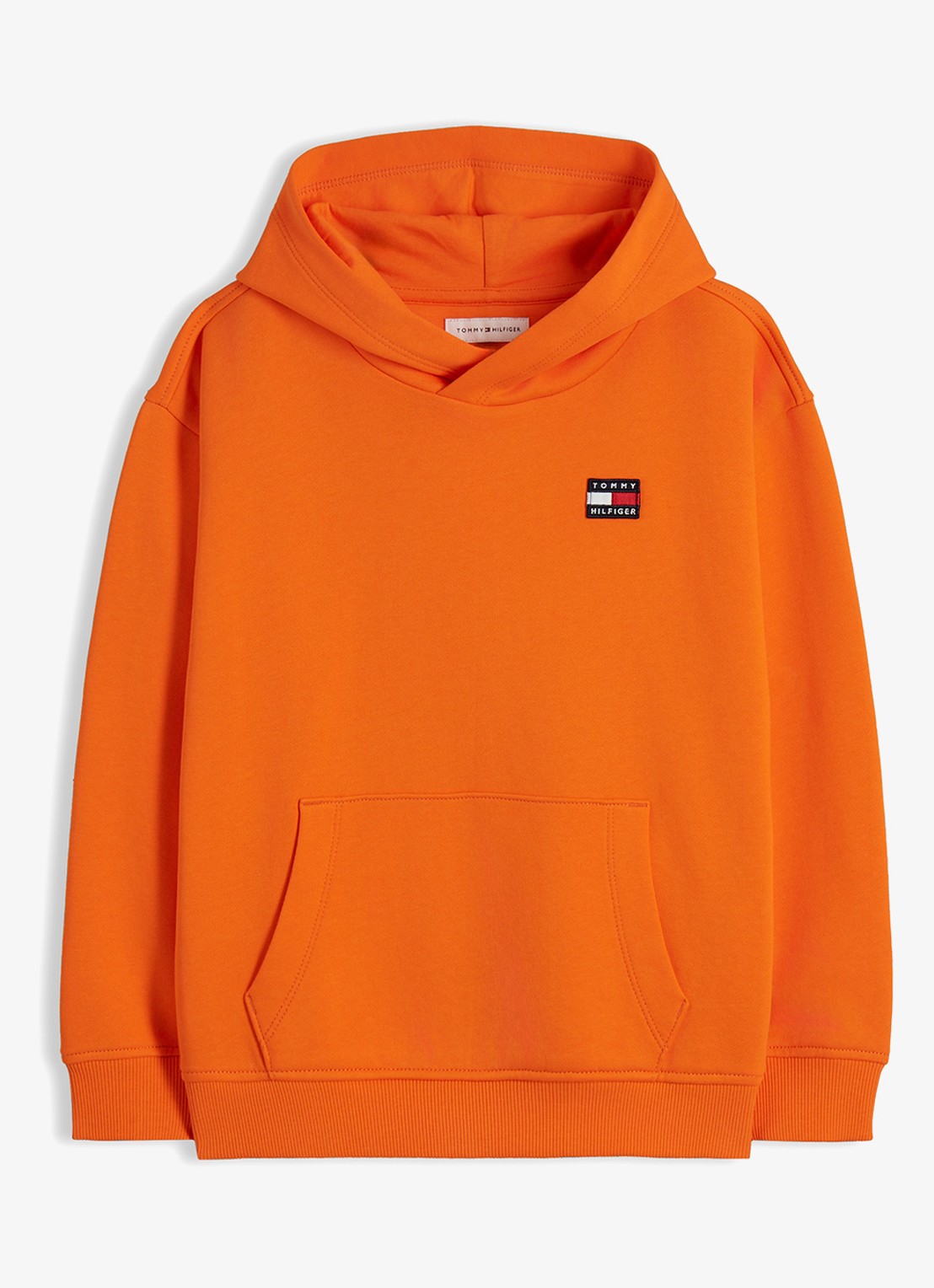Tommy Hilfiger Hoodie met kangoeroezak  - voorkant oranje