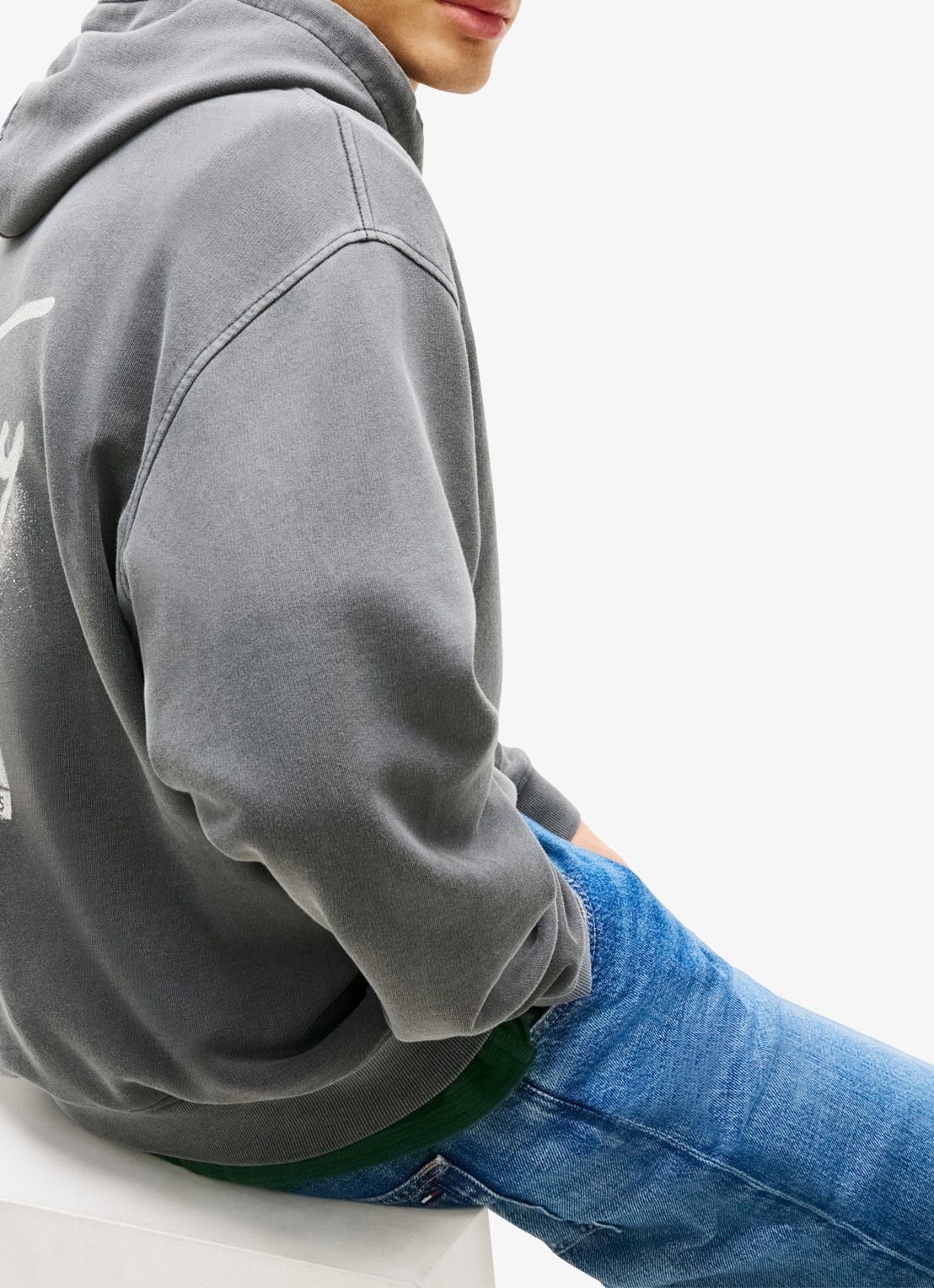 Tommy Hilfiger Hoodie met logo- en backprint - detail 5 donkergrijs