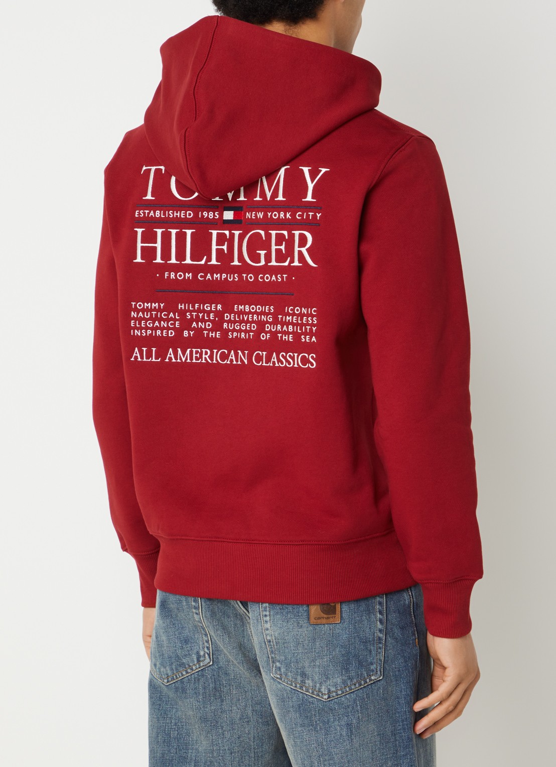 Tommy Hilfiger Hoodie met logo - detail 4 cranberryrood