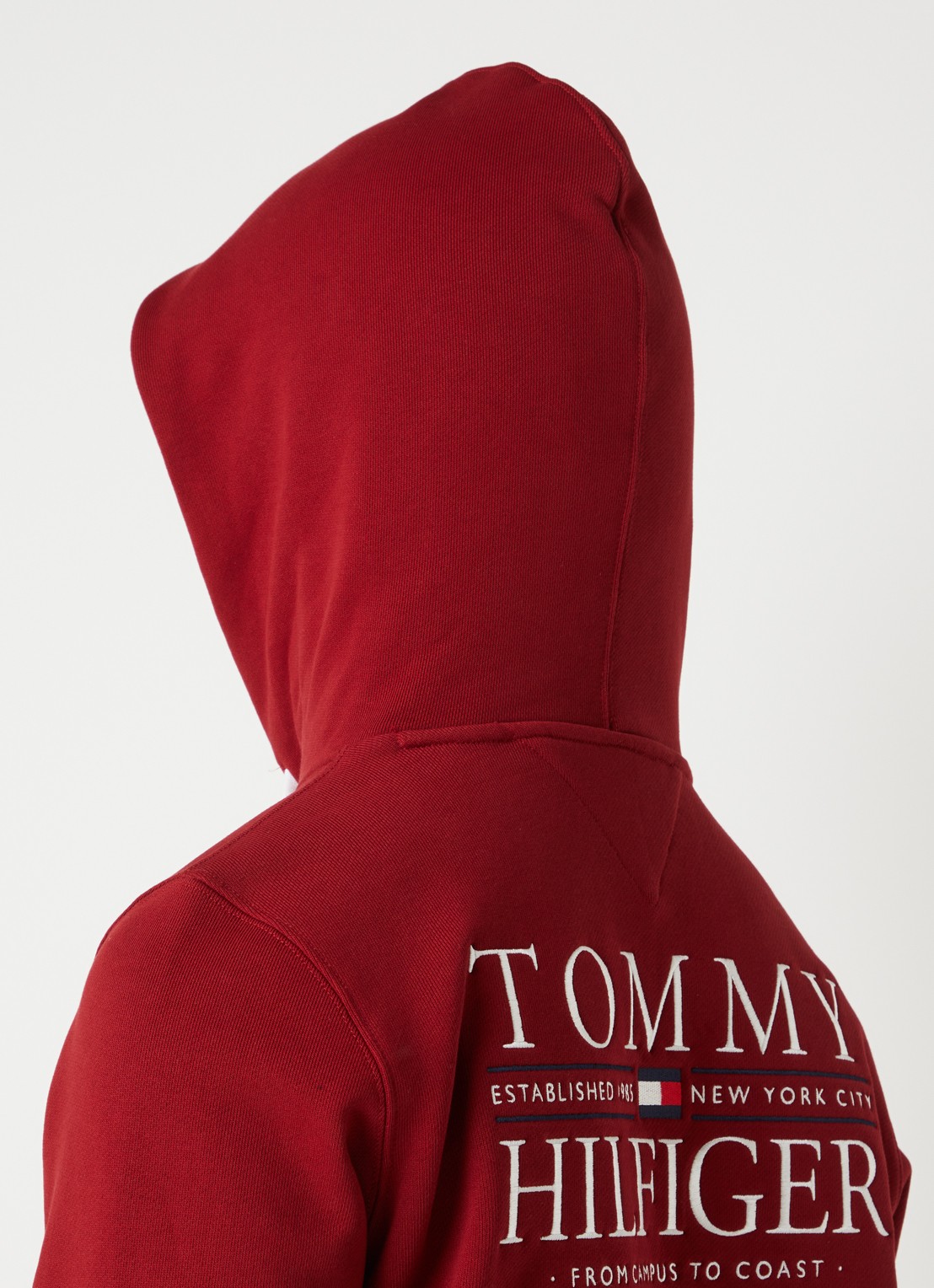 Tommy Hilfiger Hoodie met logo - detail 5 cranberryrood