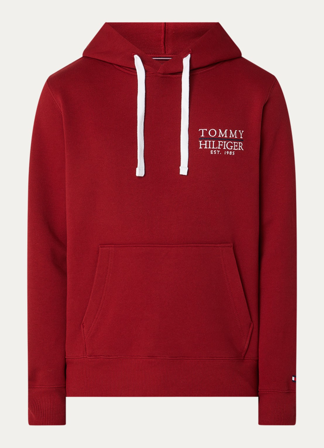 Tommy Hilfiger Hoodie met logo - voorkant cranberryrood