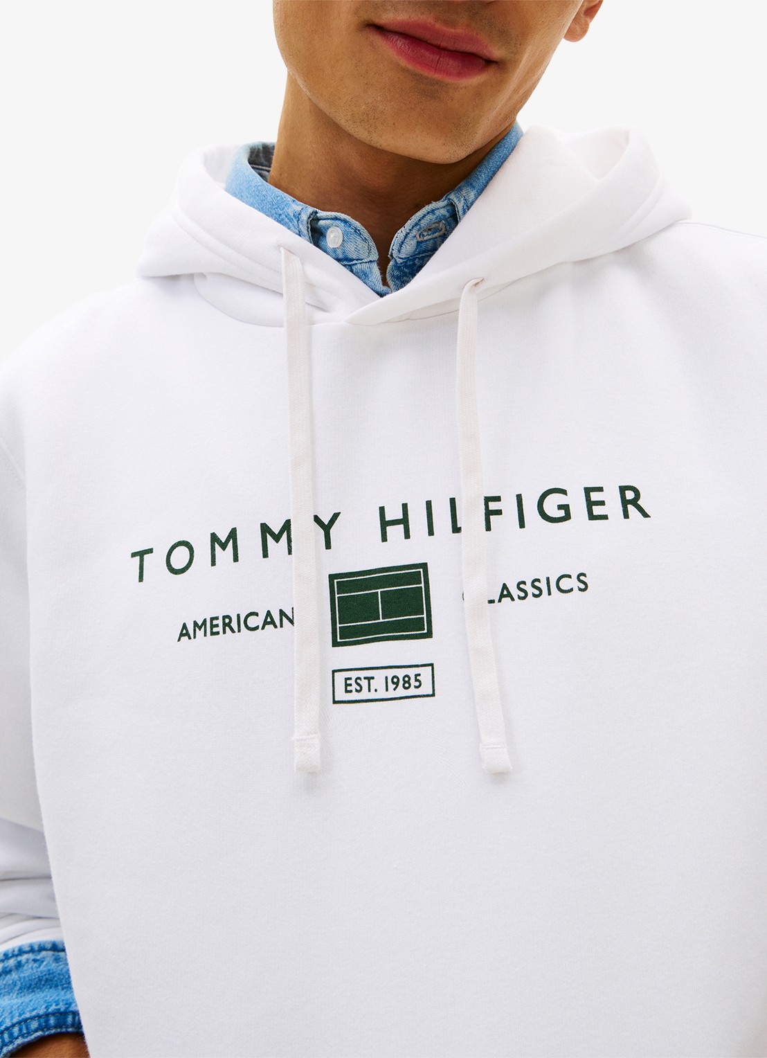 Tommy Hilfiger Hoodie met logo - detail 3 wit