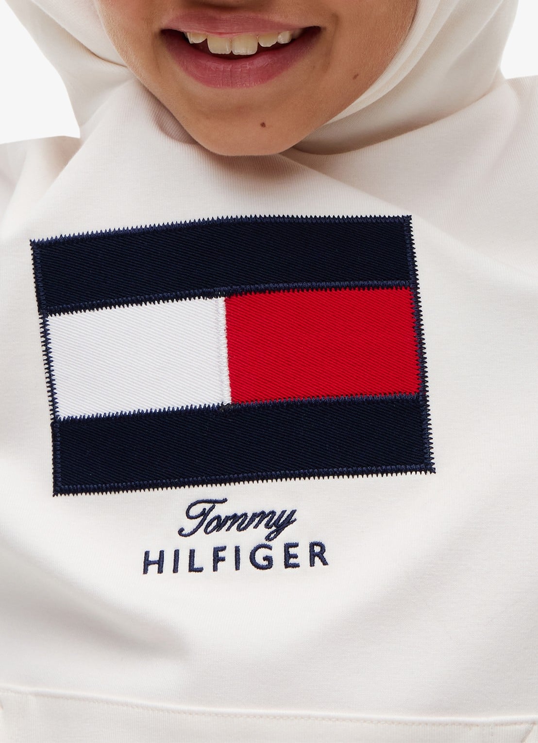 Tommy Hilfiger Hoodie met logo - detail 2 wit