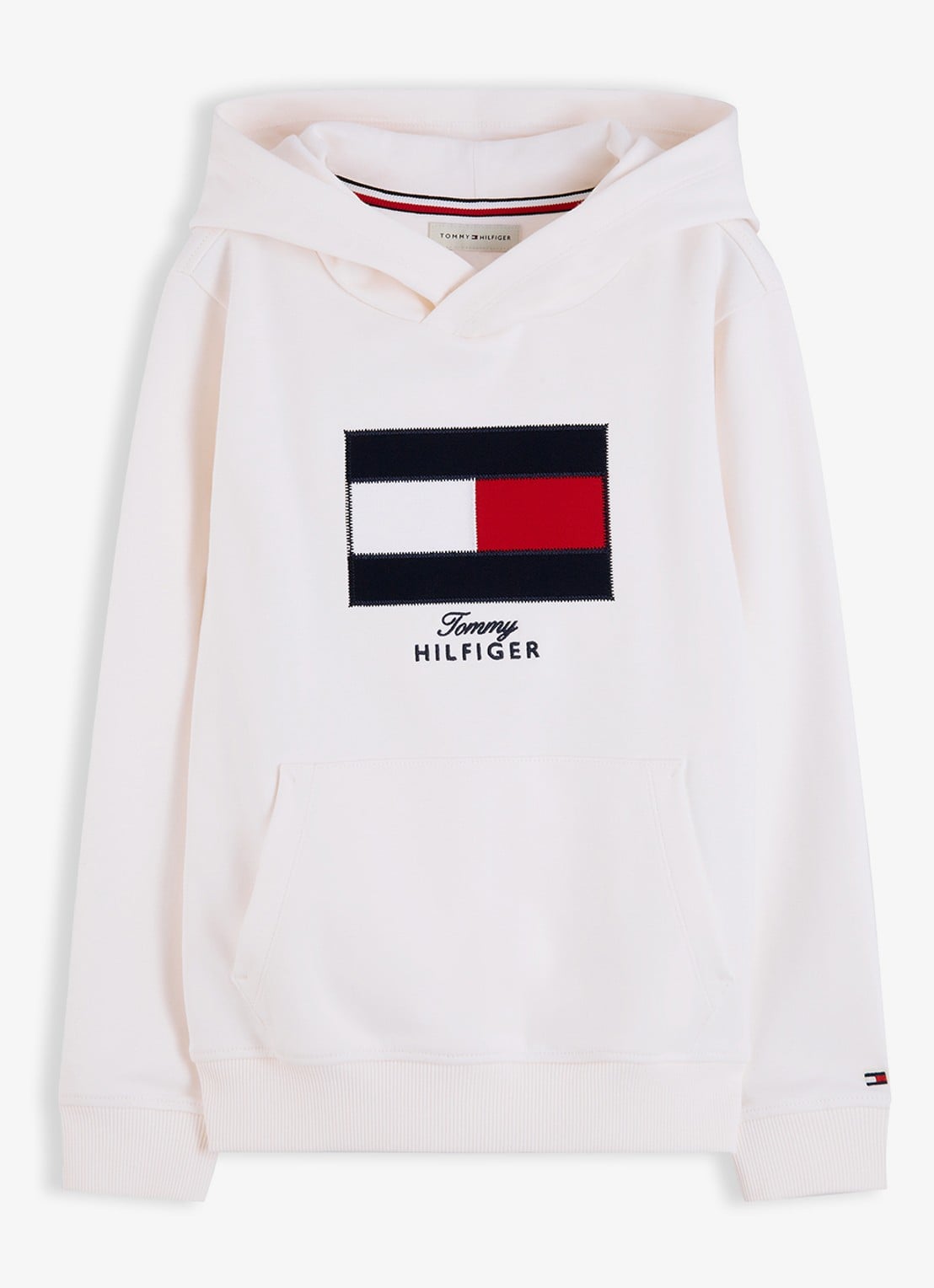 Tommy Hilfiger Hoodie met logo - voorkant 3 wit