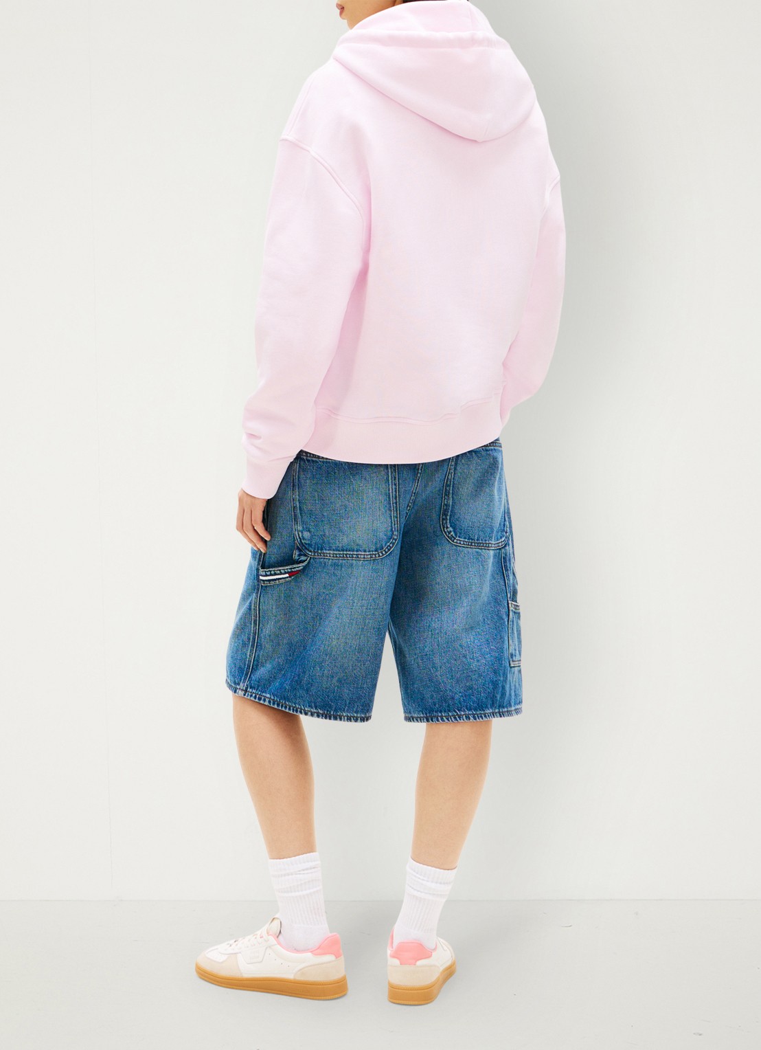 Tommy Hilfiger Hoodie met logoborduring - achterkant lichtroze