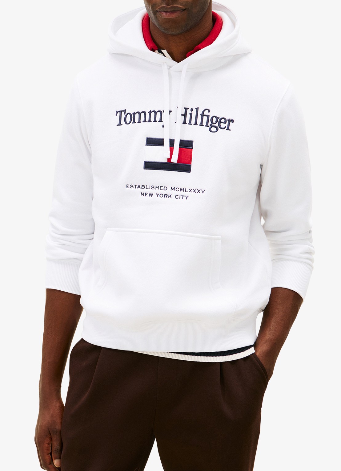 Tommy Hilfiger Hoodie met logoborduring - detail 2 wit